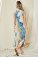 Tie Dye Rib Blue Maxi Tank Dress - FrouFrou Couture