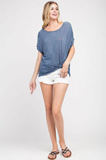 VORTEX WASHED CREPE CUTOUT BACK KNIT TOP - FrouFrou Couture