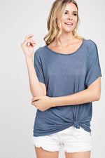 VORTEX WASHED CREPE CUTOUT BACK KNIT TOP - FrouFrou Couture