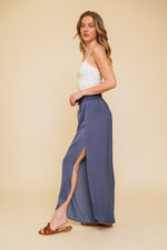 Wide Leg Curtain Satin Pants