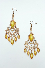 Elegant Canary Yellow Chandelier Earrings - FrouFrou Couture