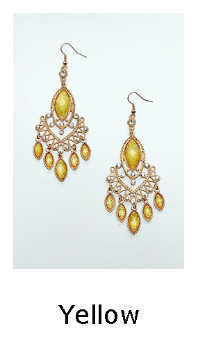 Elegant Canary Yellow Chandelier Earrings - FrouFrou Couture
