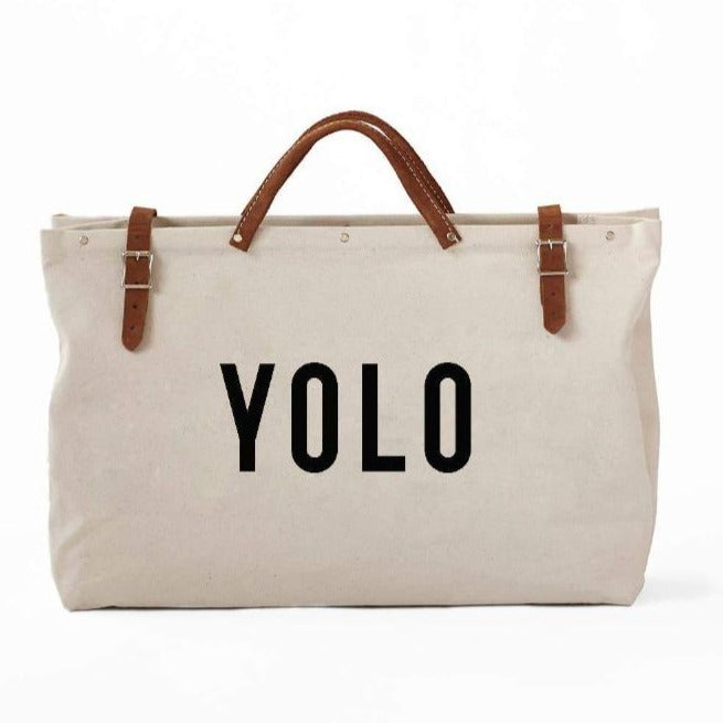 Custom FORESTBOUND New England made YOLO canvas utility bag.