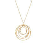 Open Circle Layered Pendant Long Necklace