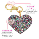 Heart Rhinestone Personal Alarm with LED - FrouFrou Couture