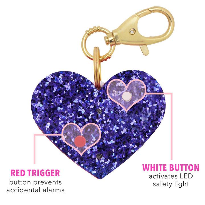 Heart Rhinestone Personal Alarm with LED - FrouFrou Couture