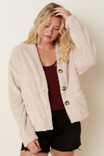 Button Down Fur Cardigan