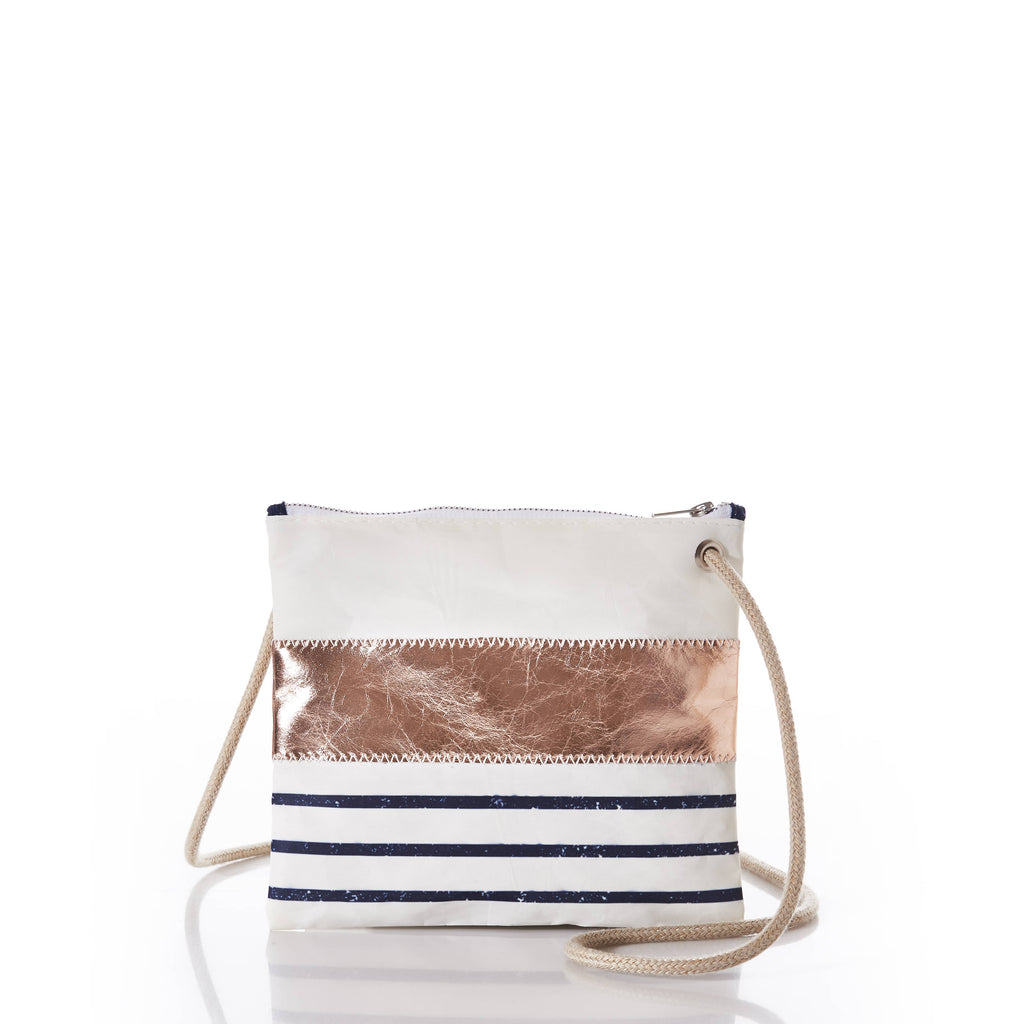 Slim Cross Body, Rose Gold on Navy - FrouFrou Couture