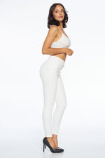 High Rise Cropped Skinny Jeans - White - FrouFrou Couture