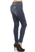 Dark Skinny Jeans with Destructions - FrouFrou Couture