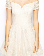 Lace Dress with Bardot Neck - FrouFrou Couture