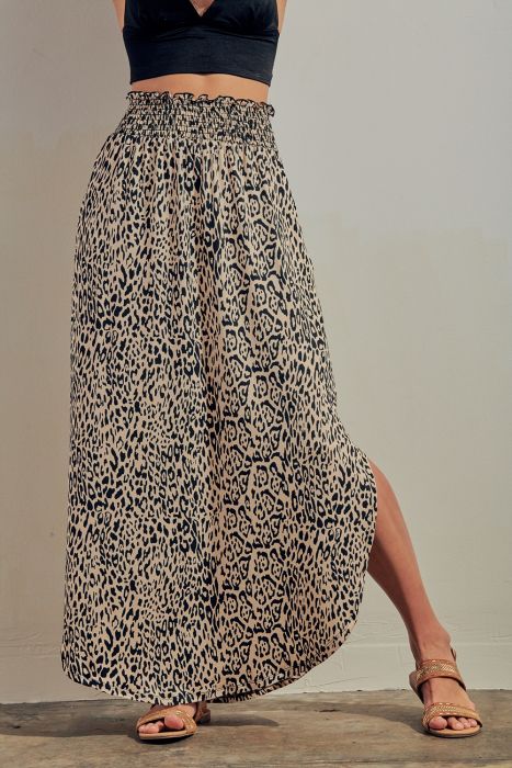 Animal Print Elastic Maxi Skirt - FrouFrou Couture