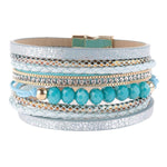 Multiline Leather Metallic Bracelet